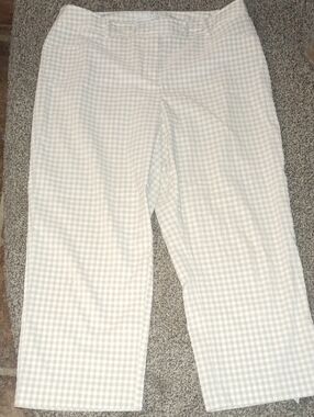 Preston & York Beige and Cream Gingham Skirt